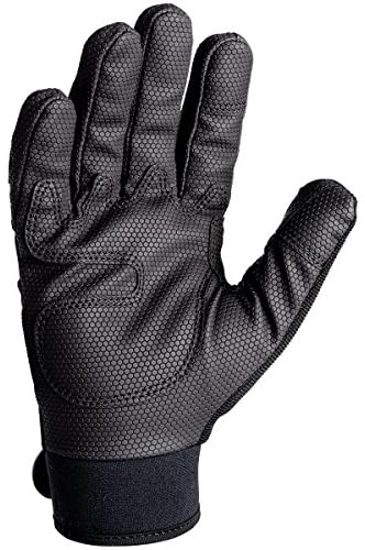 Picture of HANDSCHUHE Fitness Gloves from Synthetic Leather Palm w/ Silicon Printing Foam Padding Air Mesh onto back hand Long Neoprene Wrist Wrap w/ PVC logo strap