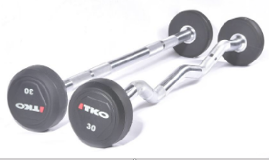 Picture of NANTG PD181 RUBBER BARBELL W/ CURL BAR - 25KG + BAR